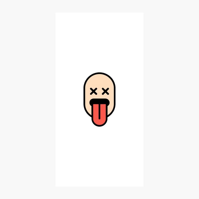 Dead-Eyed Tongue Out Cartoon Emoji Icon iPhone Case