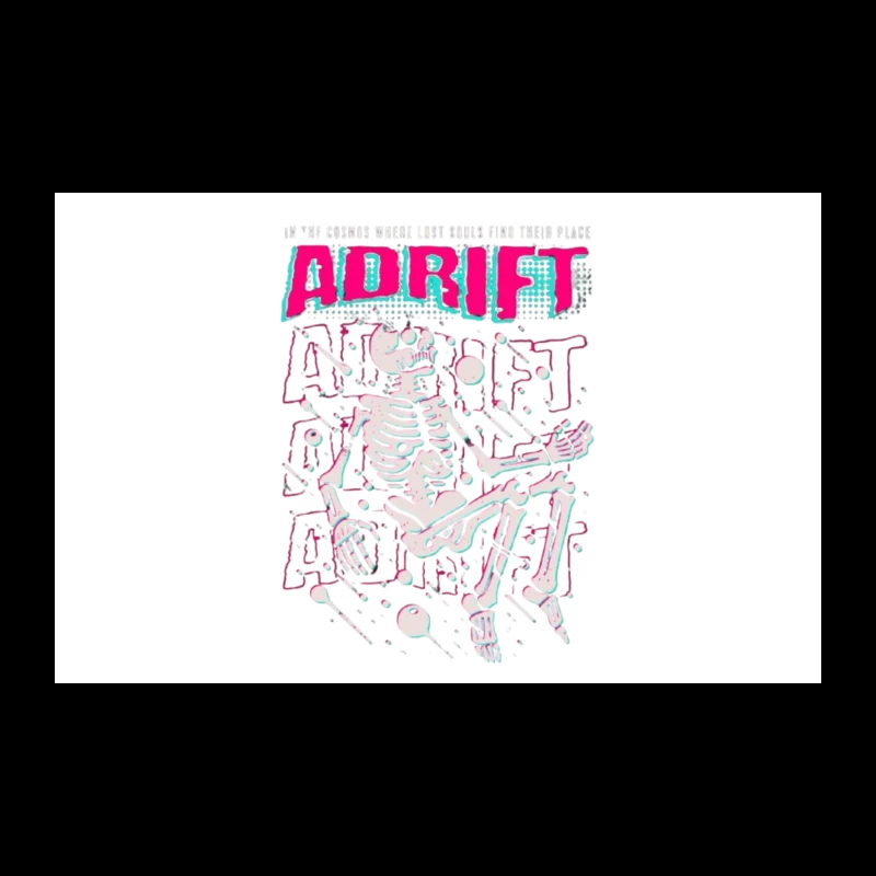 Adrift Skeletal Typography Design in Retro Punk Style Travel Mug