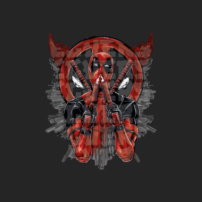 Deadpool Kunstdesign mit Pistolen Herren Pullover Sweatshirt