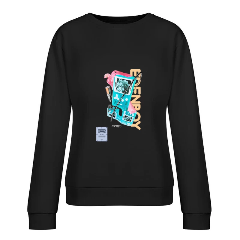 Retro Gaming-Konsole und kreative Kunst Damen Pullover Sweatshirt