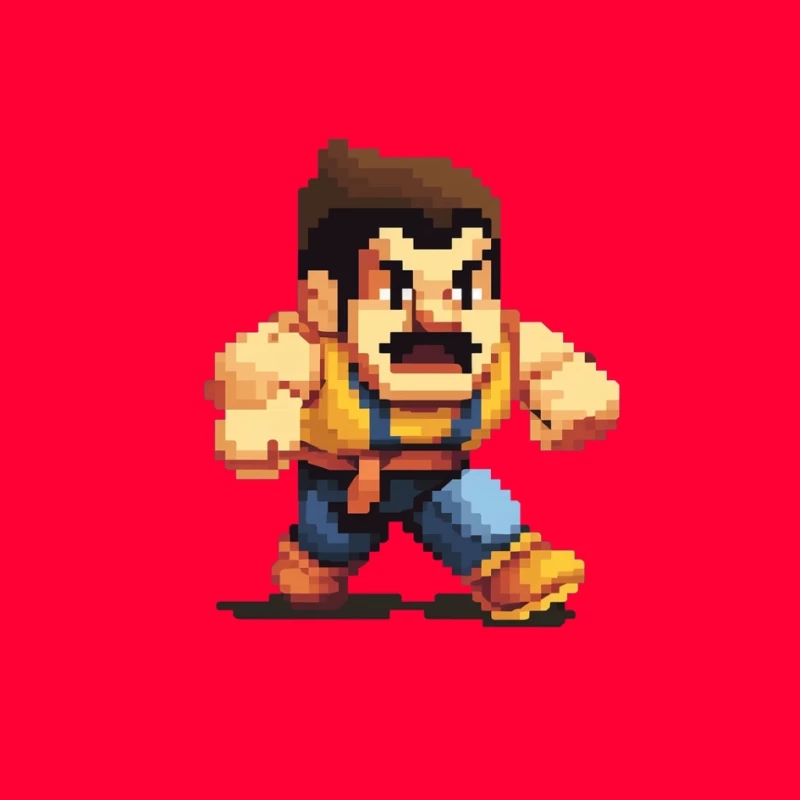 Retro Fighting Game Character in Pixel Art Style Pin