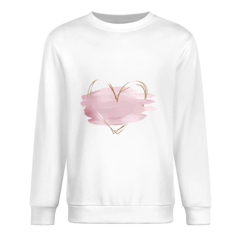 Aquarell Herz Design Herren Pullover Sweatshirt