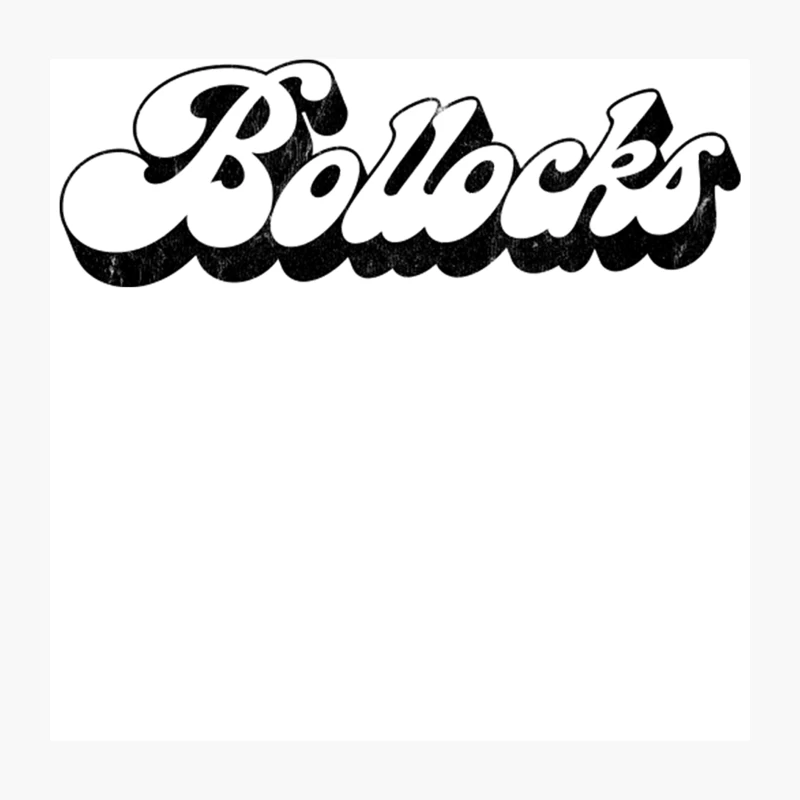 Bollocks  Retro Style Typography Design Throw Pillow