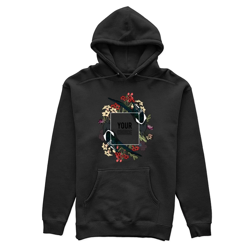 Cadre floral avec oiseaux Femme Sweat à capuche