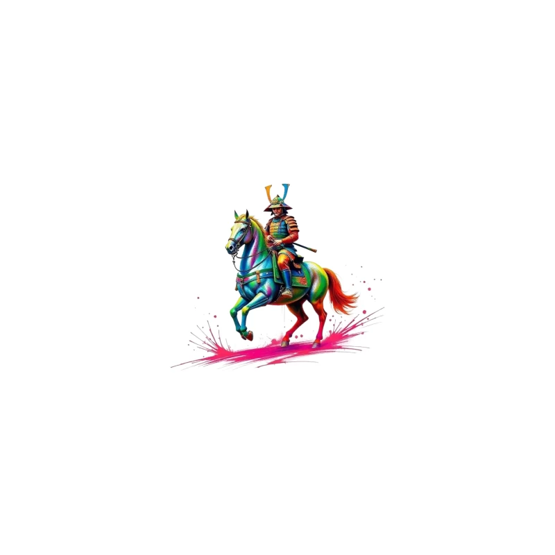 Colorful Samurai on Horseback Coffee Mug