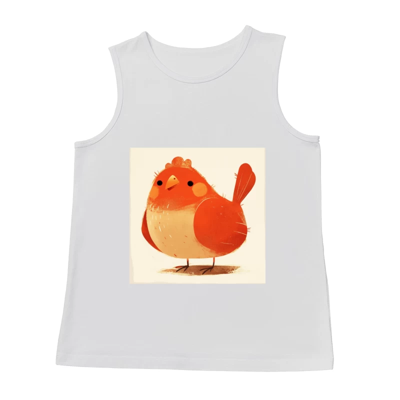 Cute Red Robin Bird Illustration Male Tank Top