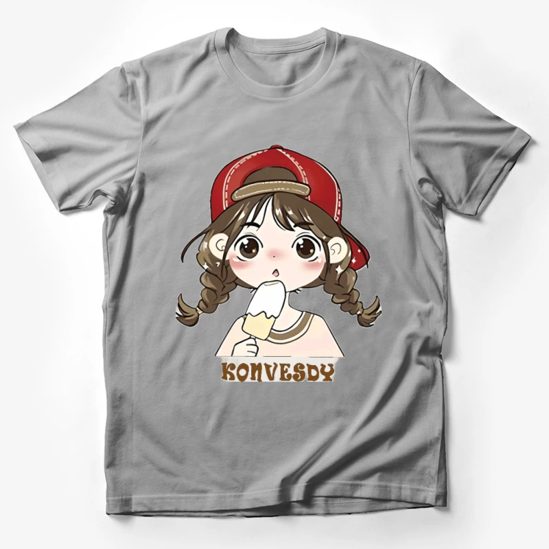 Mädchen mit Eis in roter Mütze Herren T-Shirt
