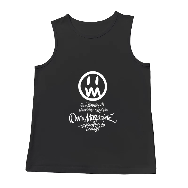 Lächelndes Gesicht und Magazine-Slogan Herren Tanktops