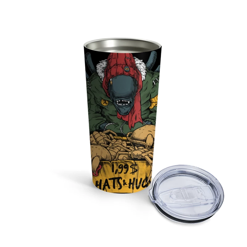 Monster Hat Vendor with Crabs Travel Mug