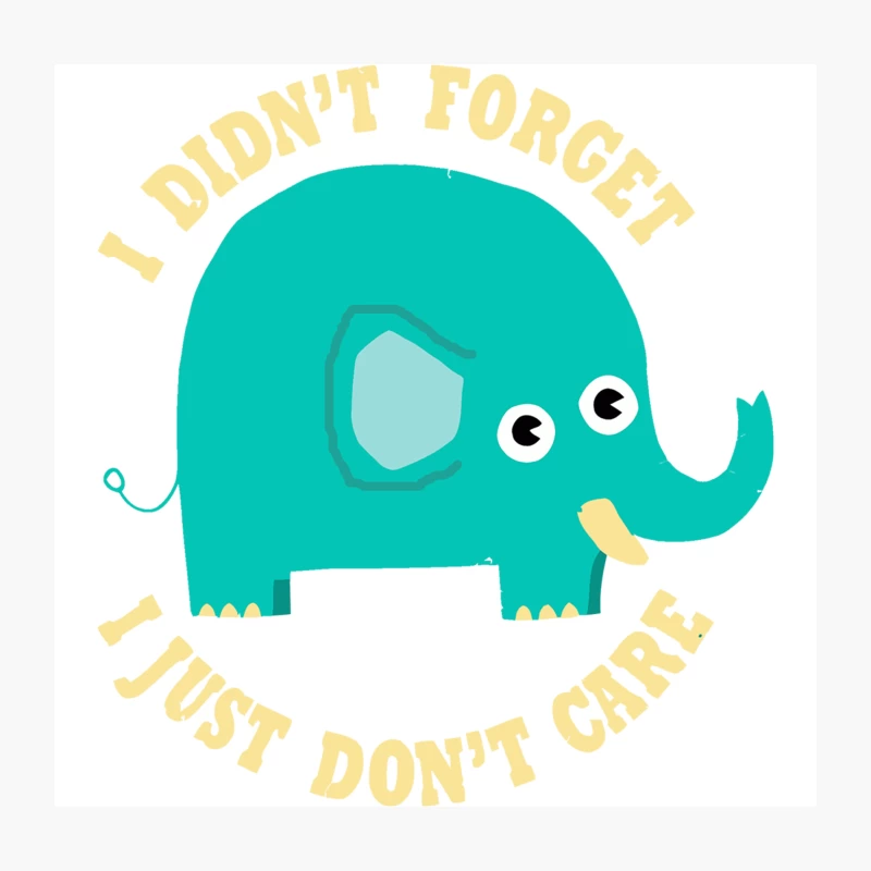 Forgetful Green Elephant Doesn't Care Throw Pillow