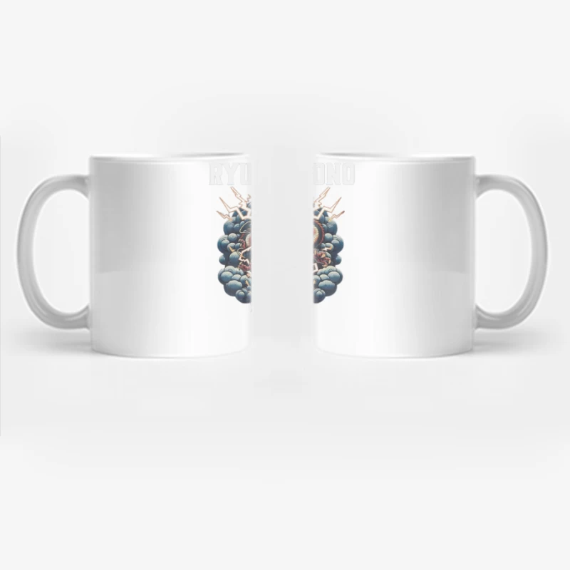 Traditional Japanese Thunder Dragon in Stormy Clouds Coffee Mug