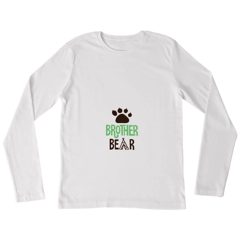 Motif d'ours frère avec empreinte Femme Manches Longues T-Shirt