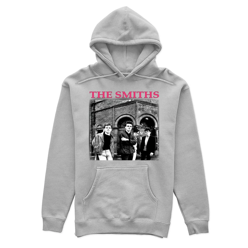 The Smiths Band Outside Historic Salford Lads Club - Iconic Black and White Photograph Female Pullover Hoodie