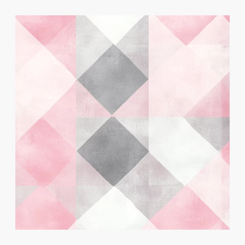 Pastel Geometric Abstract: Pink and Gray Diamond Pattern Pin