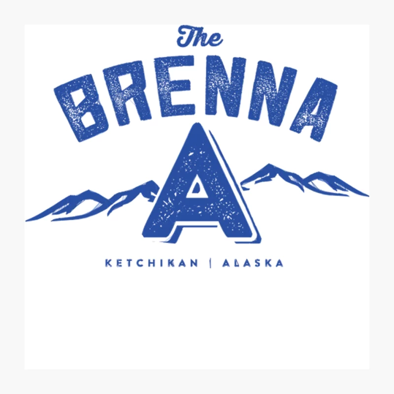Vintage-Style Blue Logo for The Brenna in Ketchikan, Alaska Pin