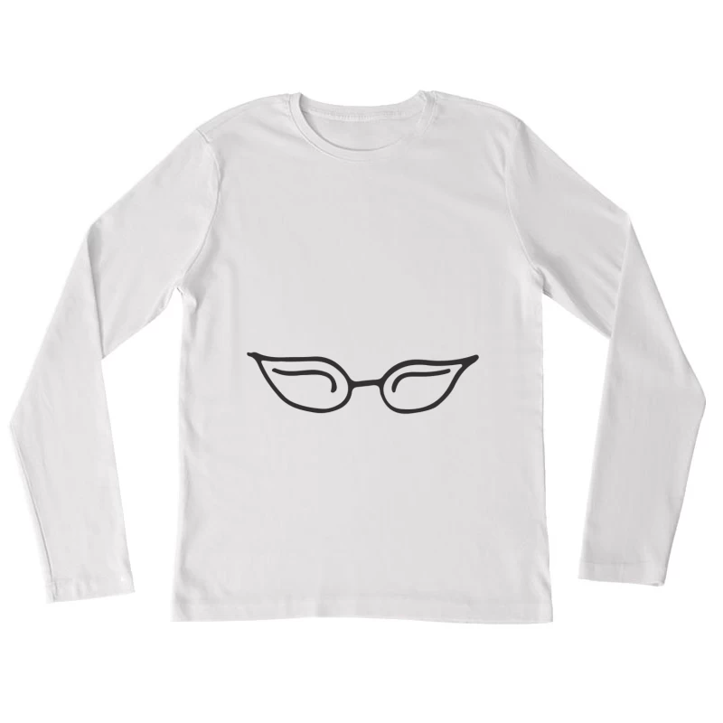 Lunettes de style œil de chat minimalistes Femme Manches Longues T-Shirt