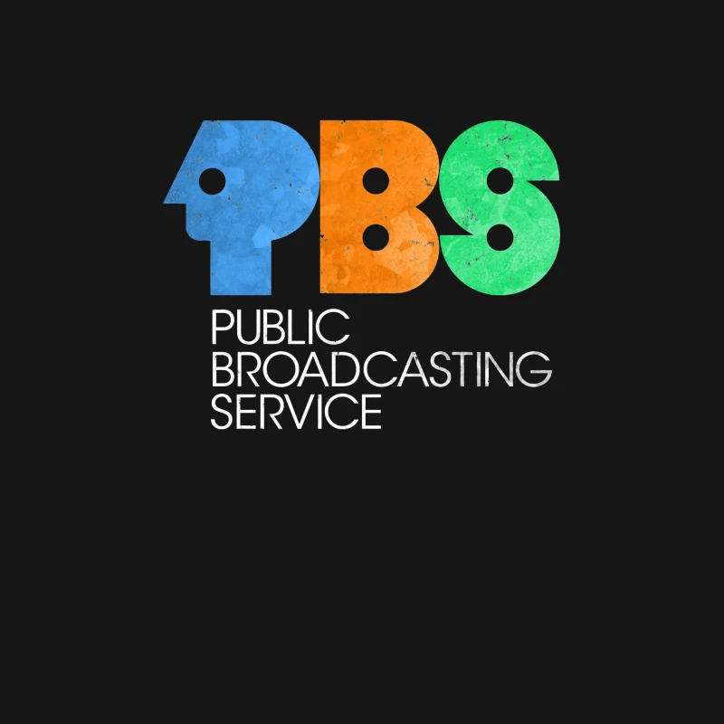 Colorful PBS Logo: Public Broadcasting Service Typography Female T-Shirt