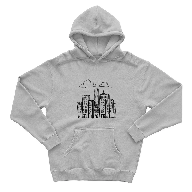 Cityscape at Night Male Pullover Hoodie