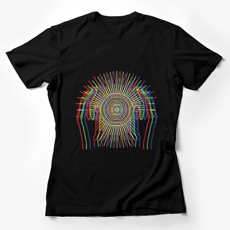Design abstrait de lignes colorées Femme T-Shirt