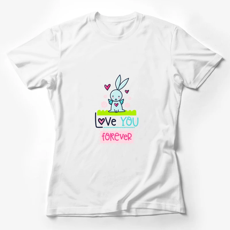 Lapin mignon avec message d'amour Femme T-Shirt