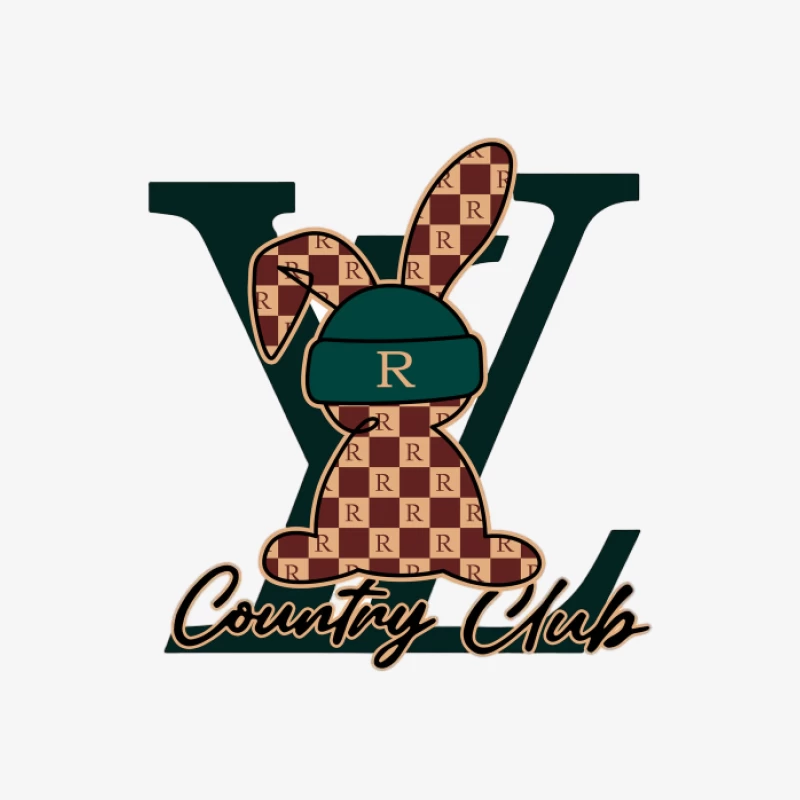 Kaninchen mit R-Muster im Country Club Stil Herren Pullover Sweatshirt