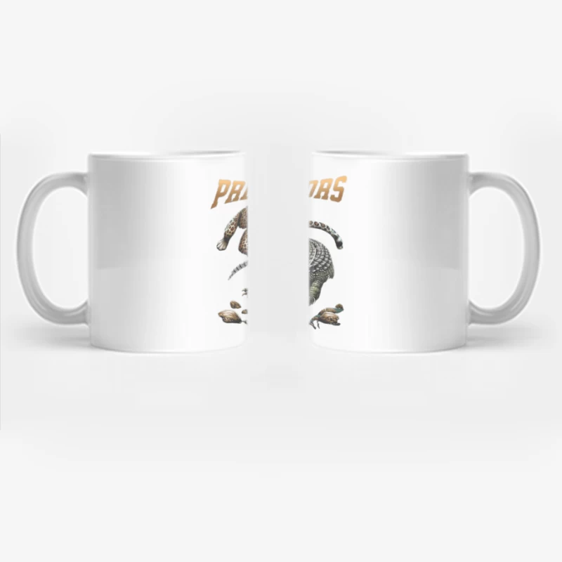 Savage Predators: Jaguar vs Crocodile Battle Art Coffee Mug