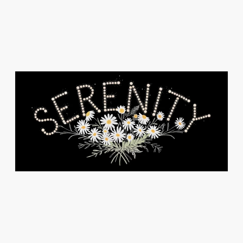 Serene Daisy Typography: Floral Calm Design Coffee Mug