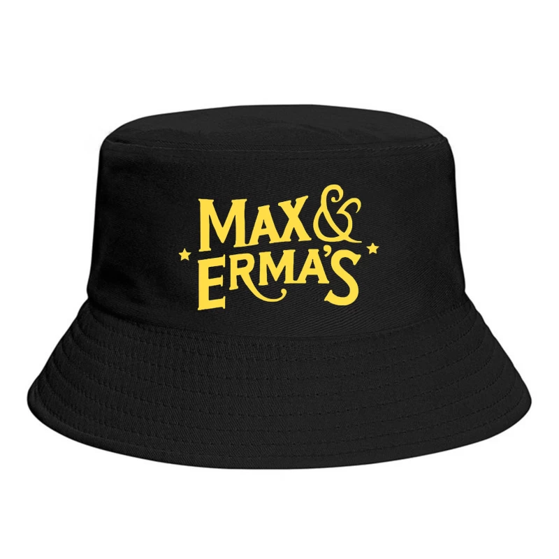 Max & Erma's Yellow Typography Logo Design Bucket Hat