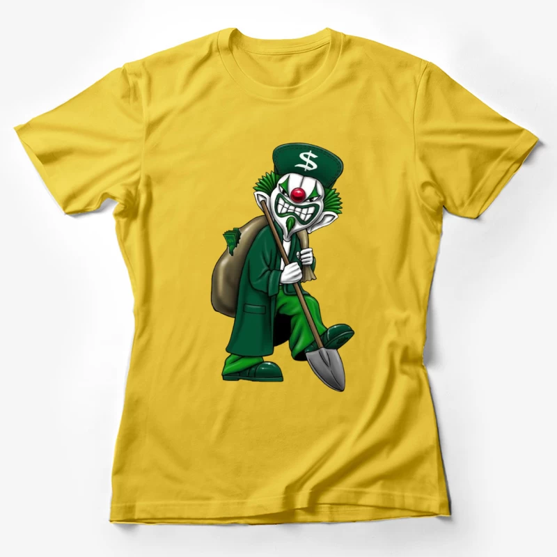 Grinning Clown with Money Bag Female T-Shirt