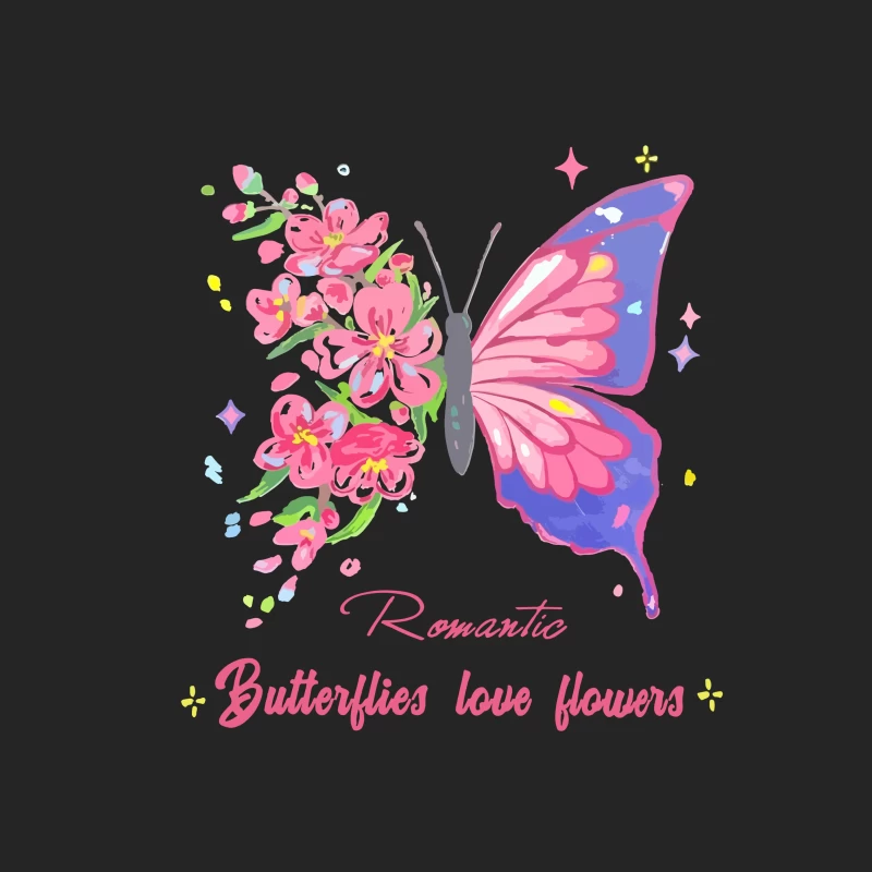 Romantische Schmetterlinge und Blumen Herren Pullover Sweatshirt