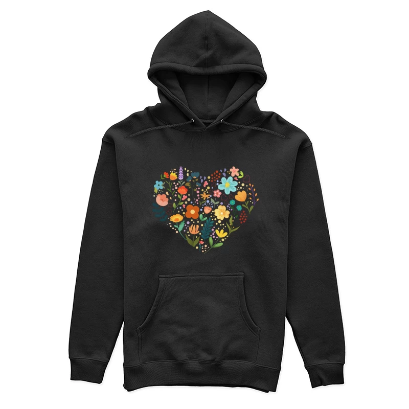 Buntes Herz aus Blumen Damen Pullover Hoodie