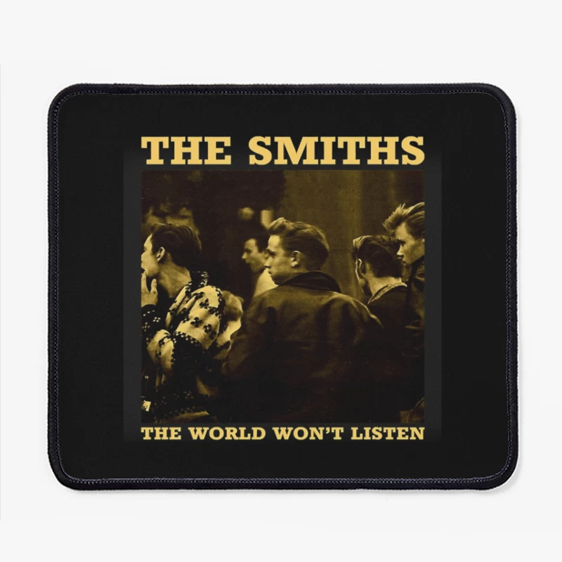 The Smiths' "The World Won't Listen" Vintage Album Cover in Sepia Mouse Pad