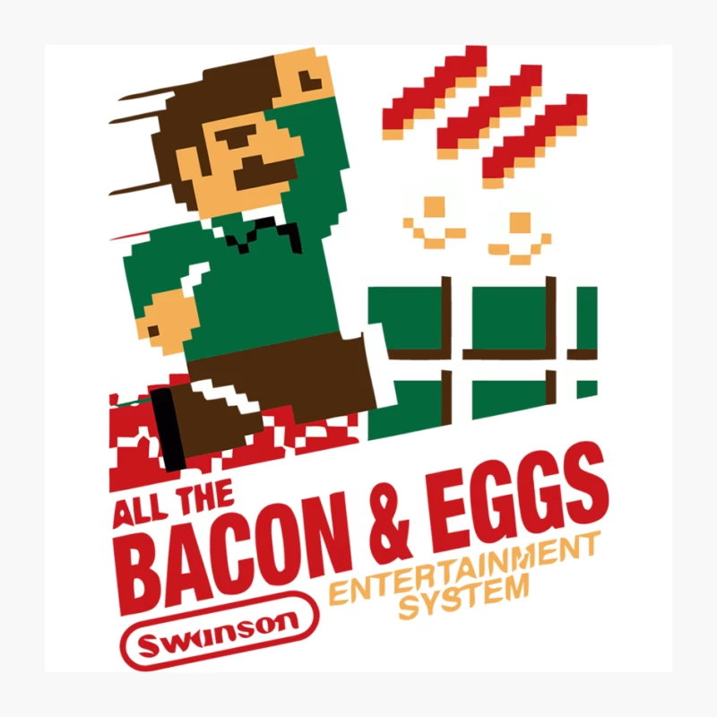 Retro Gaming Parody: All the Bacon & Eggs Entertainment System Pin