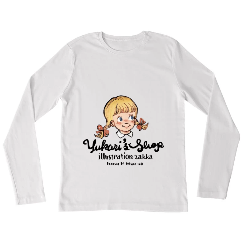 Yukari's Shop Illustration Mädchen Damen Langarm T-Shirt