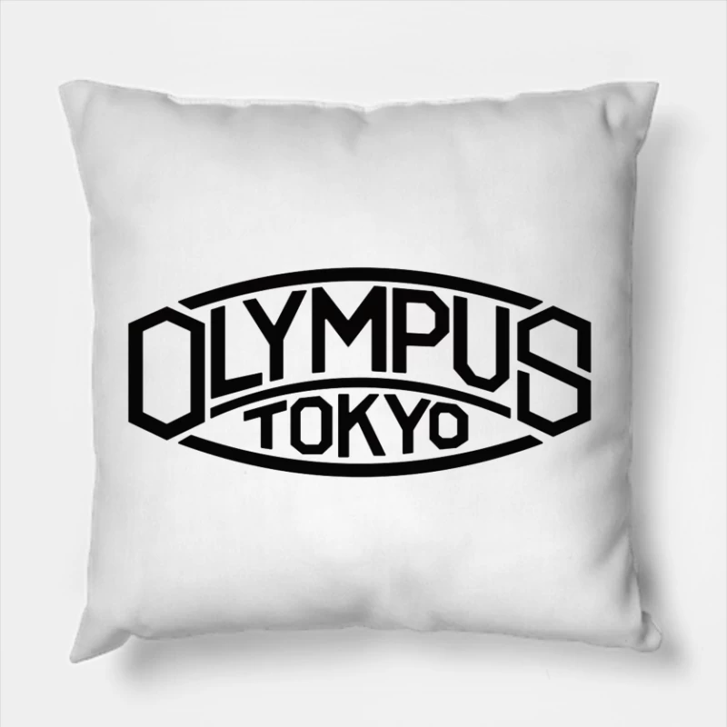 Olympus Tokyo Vintage Camera Brand Logo Throw Pillow