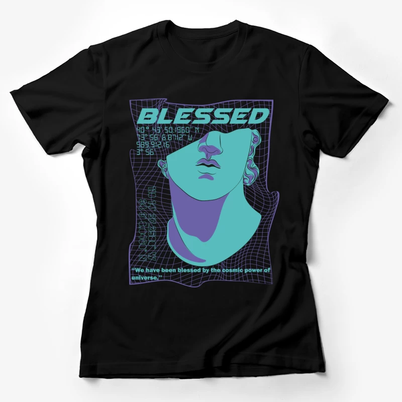 Futuristische Venus-Büste mit Segensbotschaft Damen T-Shirt