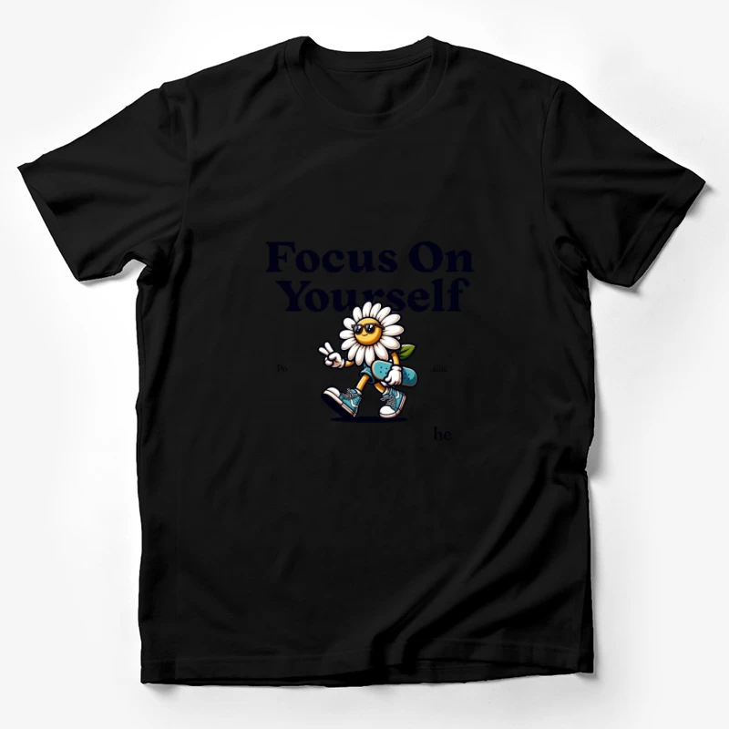 Focus sur soi avec fleur et skateboard Homme T-Shirt