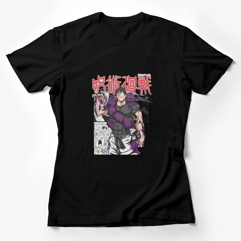 Anime-Krieger mit lila Kreatur Damen T-Shirt