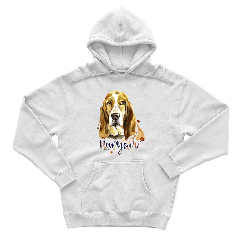 Portrait de chien aquarelle pour le Nouvel An Homme Sweat à capuche