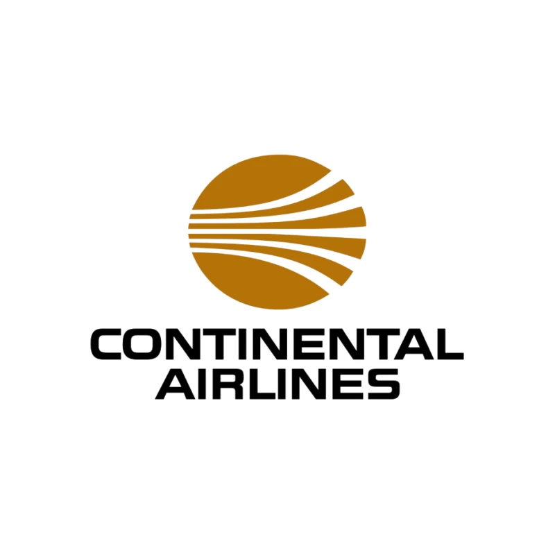 Continental Airlines Vintage Corporate Logo with Gold Globe Design Pin