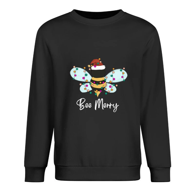 Fröhliche Biene mit Weihnachtslichtern Herren Pullover Sweatshirt