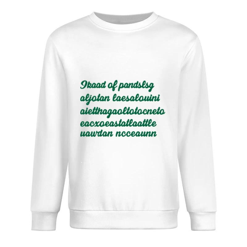 Kursive Kalligrafie in Grün Herren Pullover Sweatshirt