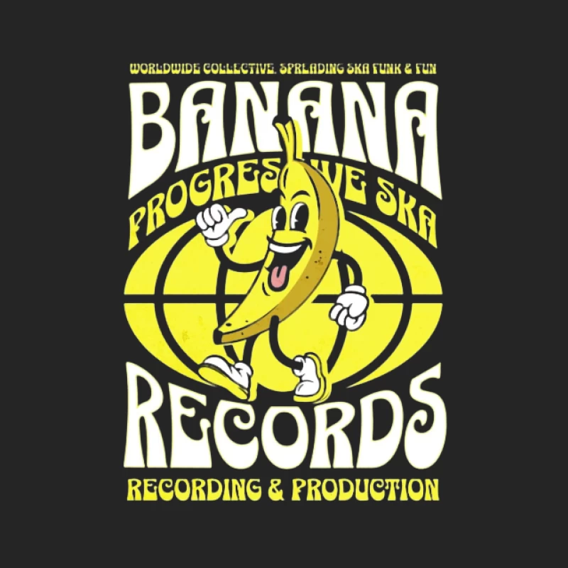 Fröhliche Banane Musiklogo Herren Pullover Sweatshirt