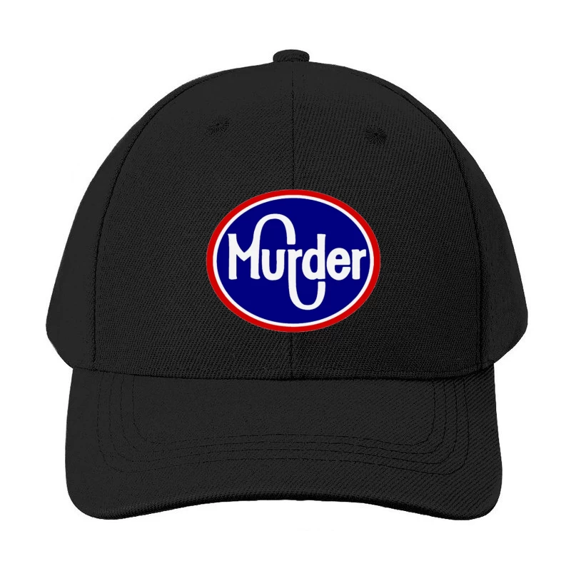 Vintage-Style Murder Text Logo in Blue and Red Baseball Cap