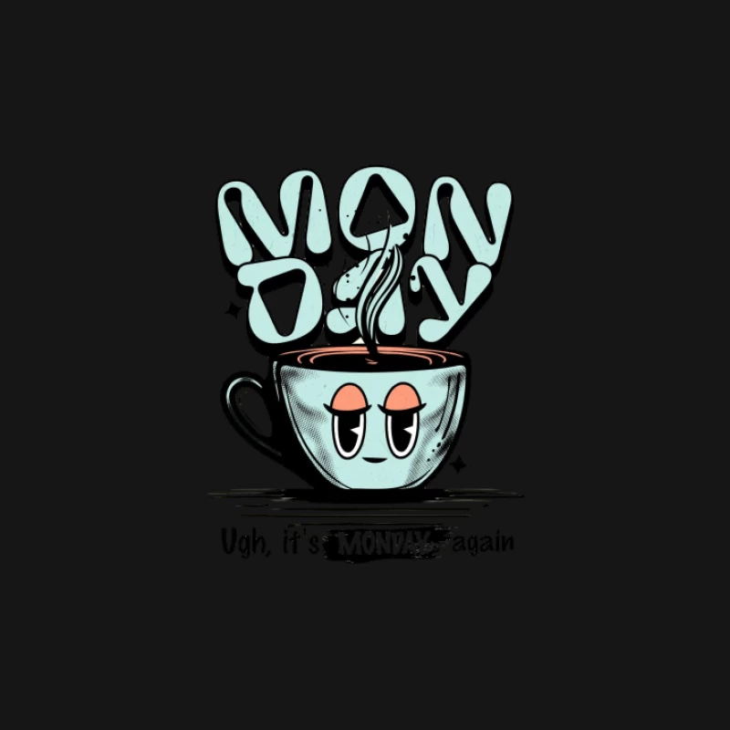 Illustration de tasse de café du lundi matin Homme Manches Longues T-Shirt