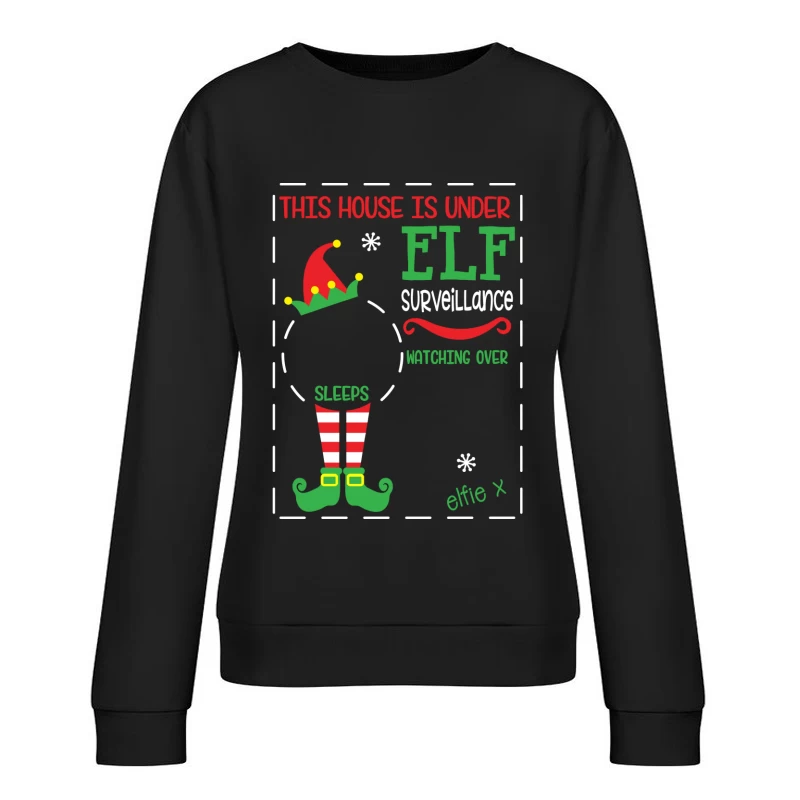 Surveillance par lutin pour Noël Femme Sweat-shirt à enfiler