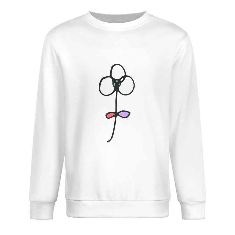 Fleur minimaliste dessinée à la main Homme Sweat-shirt à enfiler