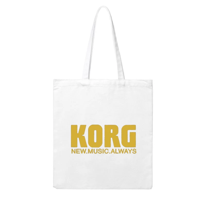 Korg Music Equipment Brand Logo in Yellow Cotton Tote Bag