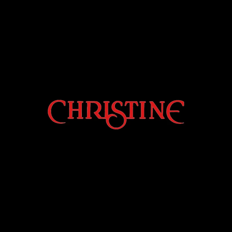 Christine (1983) Classic Horror Movie Logo in Red Typography Coffee Mug