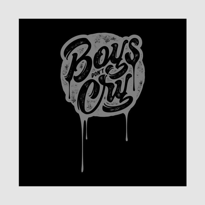 Boys Don't Cry - Typographie artistique Homme Sweat à capuche